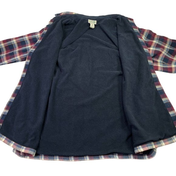 LL Bean Plaid Fleece-Lined Flannel Shirt- Men’s Size L - Picture 4 of 8